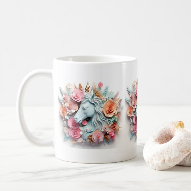 Häst och skog, present till ryttare, häst ridning kaffemugg (Med munk)
