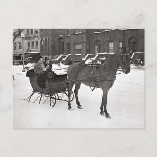 Häst och släde, 1935 vykort