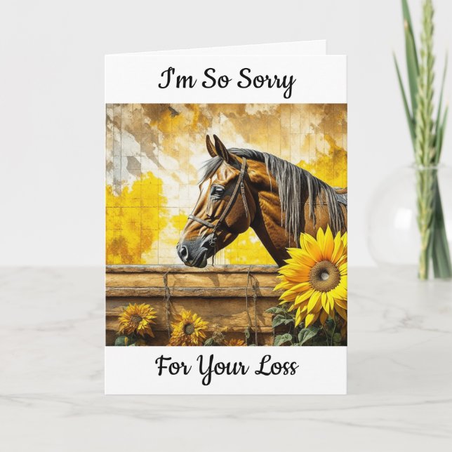Häst och solros | Tyvärr för din förlust Kort (Framsida)