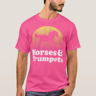 Häst- och trumpetkvinnor eller flickor, trumpeter t shirt
