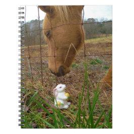 Häst och Vår-blomman Bunny Anteckningsbok Med Spiral