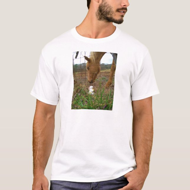 Häst och Vår-blomman Bunny T-shirt (Framsida)