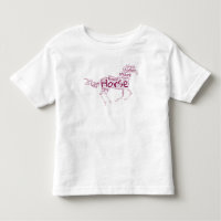 Häst Ord Moln Flickor T-shirt – Inspirerande Häst