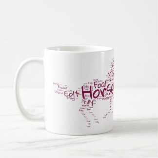 Häst-ordmoln-mugg – Söt equestrian-hästälskare Kaffemugg