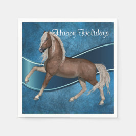 Häst på blå Helgdag Papper Tallrikar Pappersservett