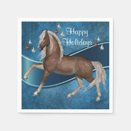 Häst på blå med dekorerad Glad helg Pappersservett