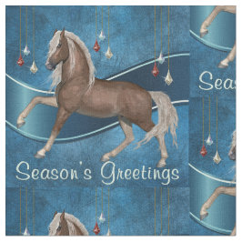 Häst på blå med prydnadssäsong tyg