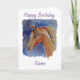 Häst på Blue Birthday Kort