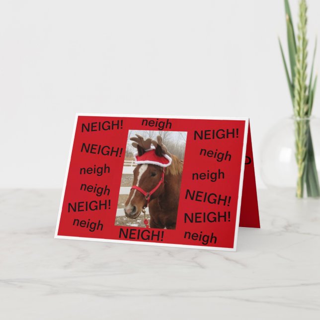 Häst på ett julkort kort (Framsida)