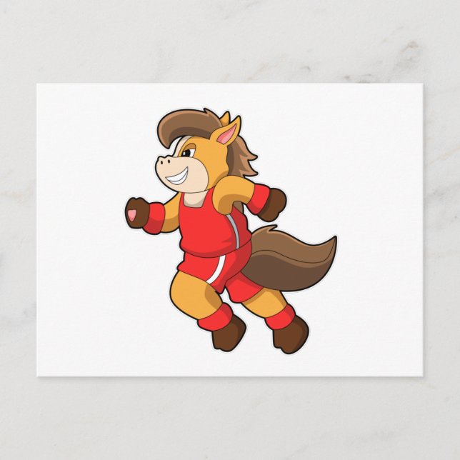 Häst på löpande vykort (Framsida)