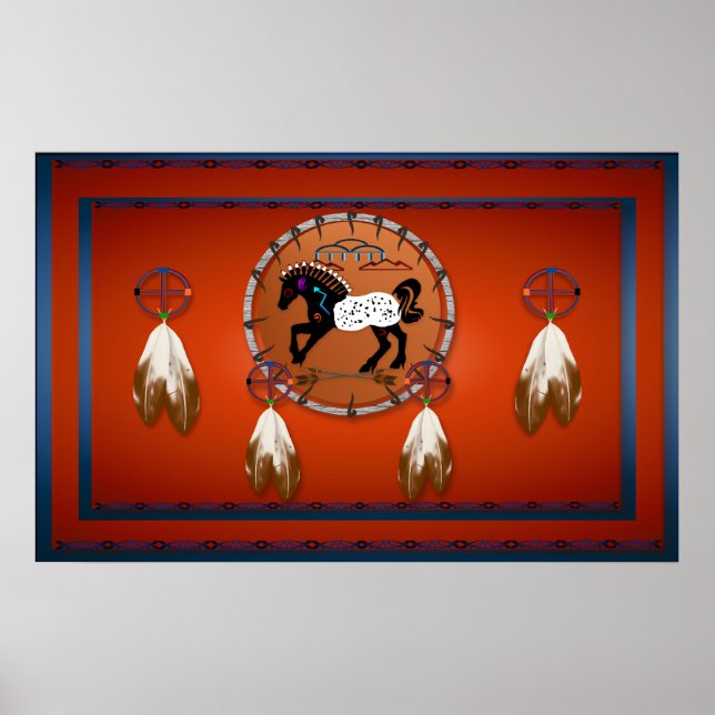 Häst på pilar Poster (Framsidan)