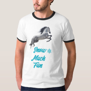 Häst på snö mycket roligt t shirt