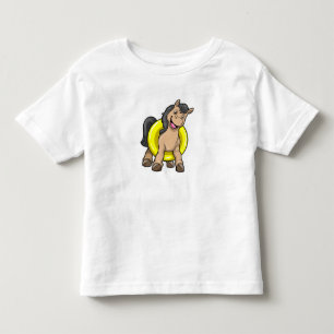 Häst på stranden med simring t shirt