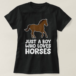 Häst Pojke Bara en pojke som älskar hästar T Shirt