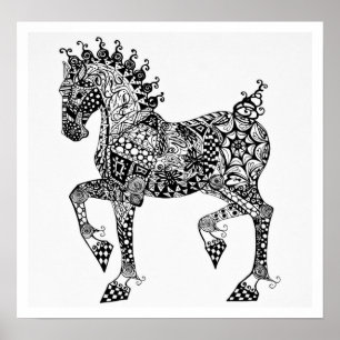 Häst Poster - Clydesdale Foal - Zen Tangle
