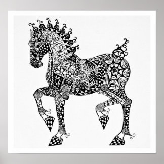 Häst Poster - Clydesdale Foal - Zen Tangle