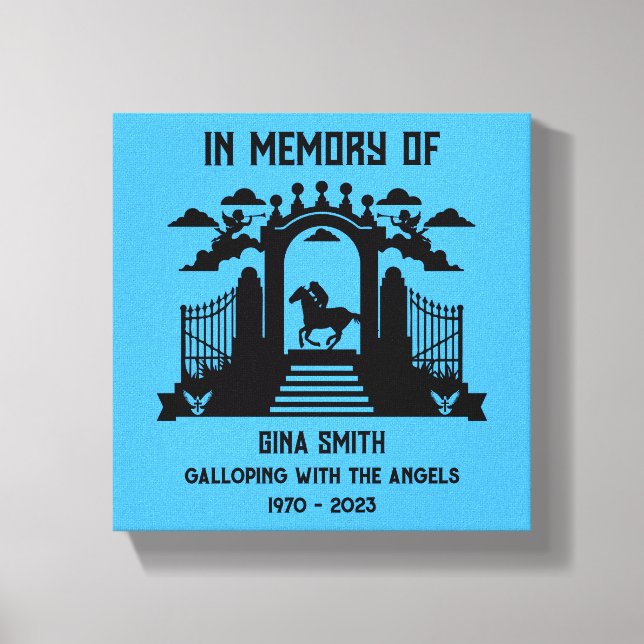 Häst Ridare Begravning Minnesstund Canvastryck (Framsida)