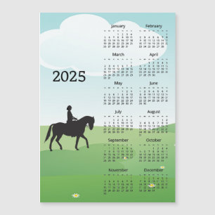 Häst Ridning 2025 Kalender Magnetkort