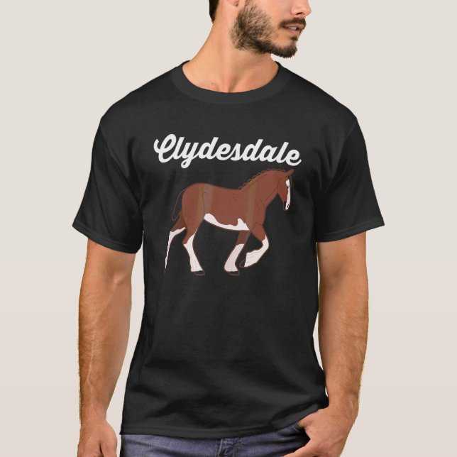 Häst    Ridning  Equestrian  Clydesdale T Shirt (Framsida)
