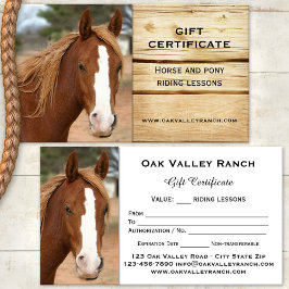 Häst Ridning Lektioner Presentkortsmall Rabattkort