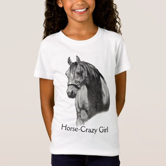 HÄST: RITA: HORSE-CRAZY: FLICKA TEE (Framsida)