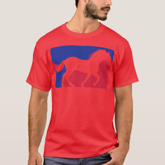 Häst röd blå sport vän t shirt