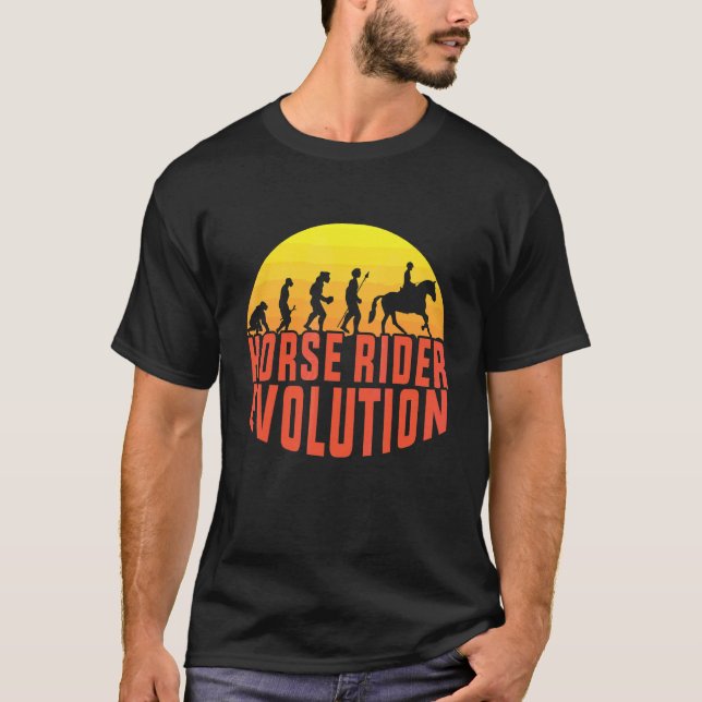 Häst ryttare Evolution T Shirt (Framsida)