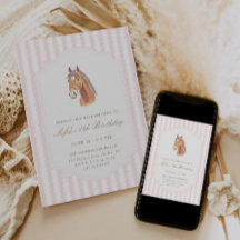 Häst Sätt Upp Flicka Rosa Pony Födelsedag