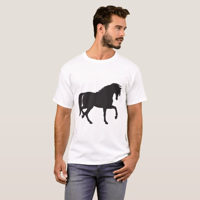 Häst Siluett T-shirt (Hel framsida)