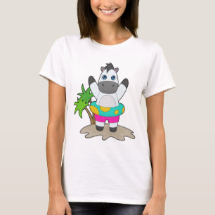Häst Simning Uppblåsbar flotte Sommar T Shirt