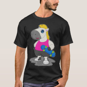 Häst Skater Skateboard Sport T Shirt