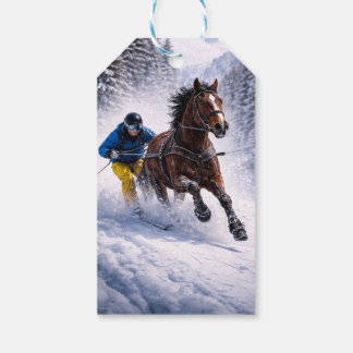Häst Skijoring Canvas Väggkonst | Vinter Häst Presentetikett