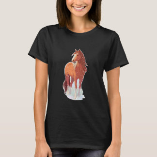 Häst Snö Häst Ägare Ridning Vinter Häst Älskare T Shirt