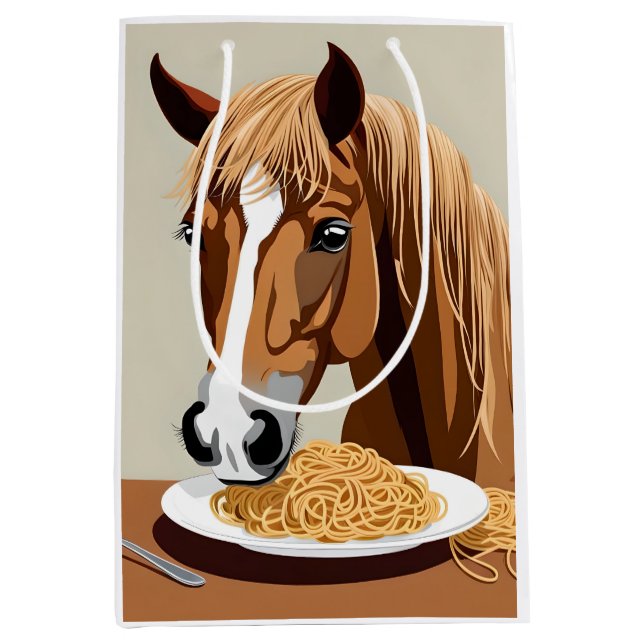 häst som äter spagetti  (Framsidan)