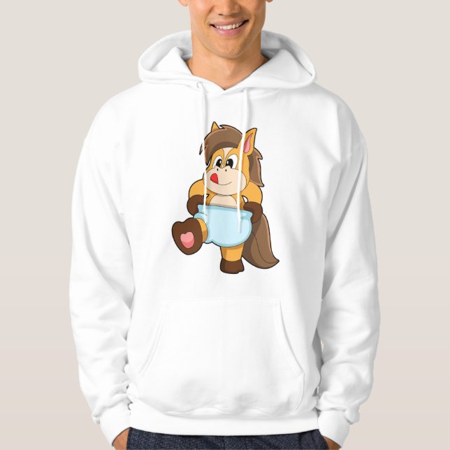 Häst som Baby med blaper Hoodie (Framsida)