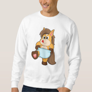 Häst som Baby med blaper Lång Ärmad Tröja