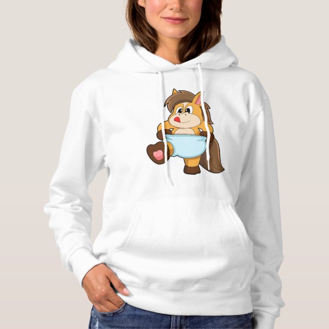 Häst som Baby med blaper T Shirt (Framsida)