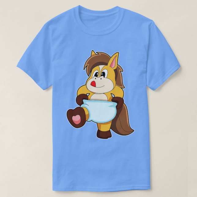Häst som Baby med blaper T Shirt (Design framsida)
