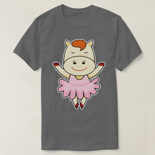 Häst som Ballerina i Ballet T Shirt (Design framsida)