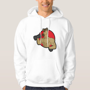 Häst som BodyBuilder med Dumbbell Hoodie