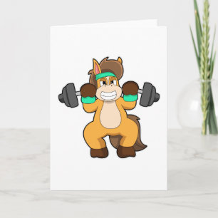 Häst som Bodybuilding der med Barbell Kort