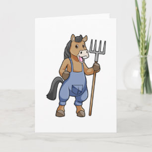Häst som bonde med kratta kort