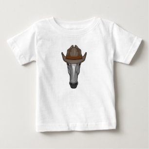 Häst som cowboy med hatt t shirt