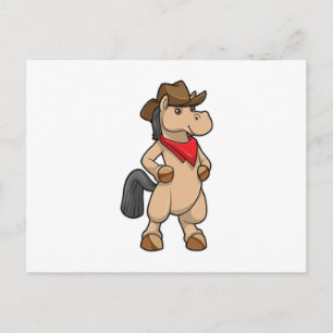 Häst som cowboy vykort