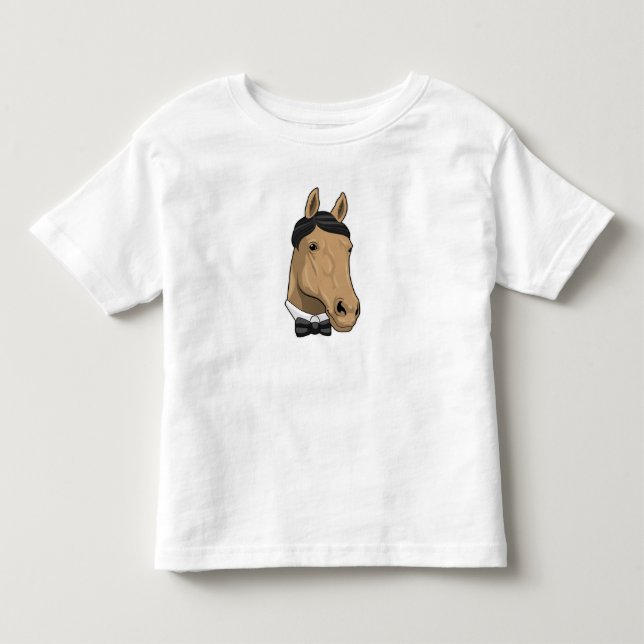 Häst som gentleman med fluga t shirt (Framsida)