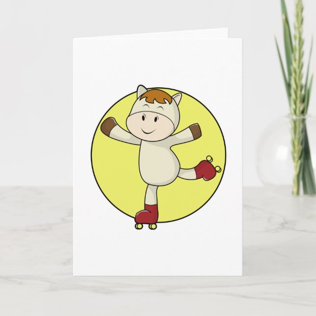 Häst som inlines-skridskoåkare & inlines-skridskor kort (Framsida)