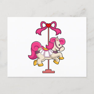 Häst som karusellhäst.PNG Vykort
