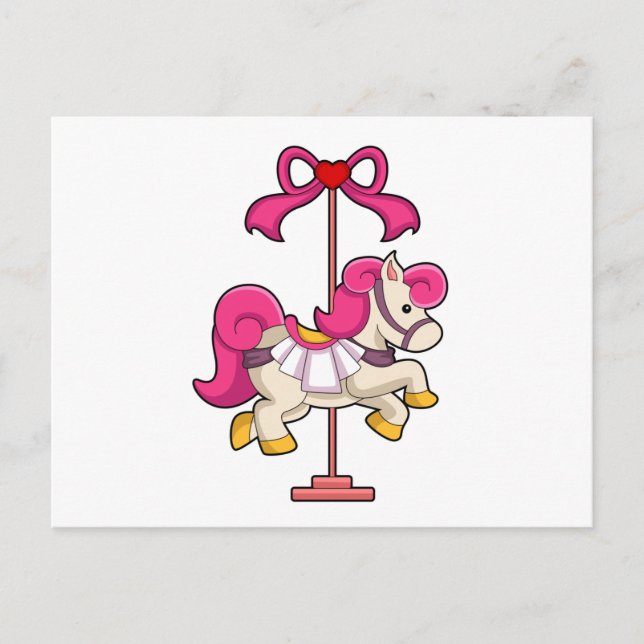 Häst som Karusellhäst.PNG Vykort (Framsida)