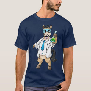 Häst som kemist med Goggles och provrör T Shirt