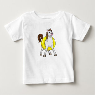 Häst som simmare med livbåt t shirt